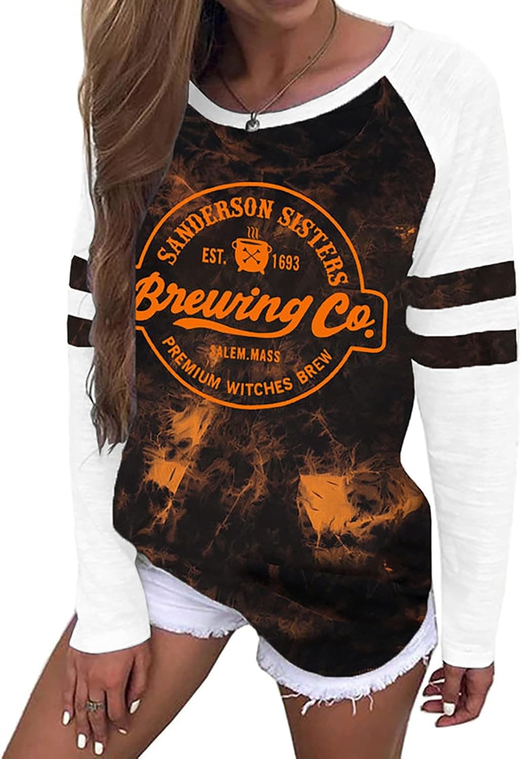 Halloween Shirts Women Sanderson Graphic Tshirt Hocus Pocus Long Sleeve Raglan Shirt Fall Baseball Tee Tops