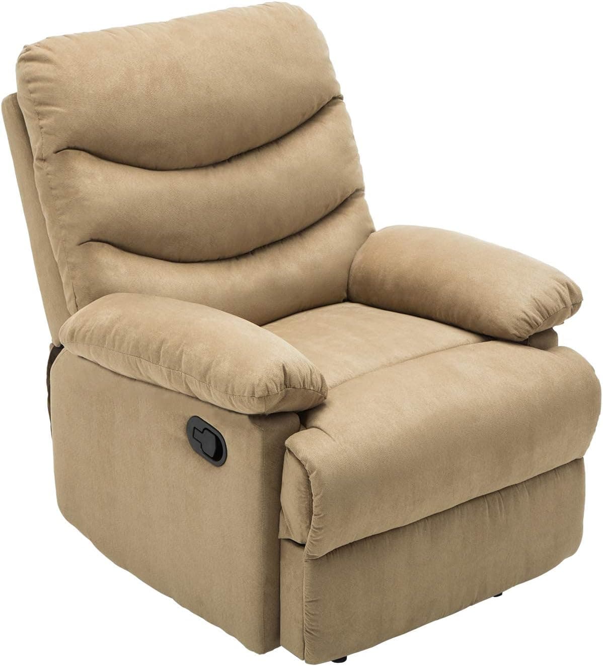 HEYNEMO Recliner Chair, Fabric Recliner Chair for Living Room, Manual Adjustable Modern Recliner Chair Recliner Sofa for Living Room Bedroom Office, High Back Comfortable Single Recliner Chair Beige