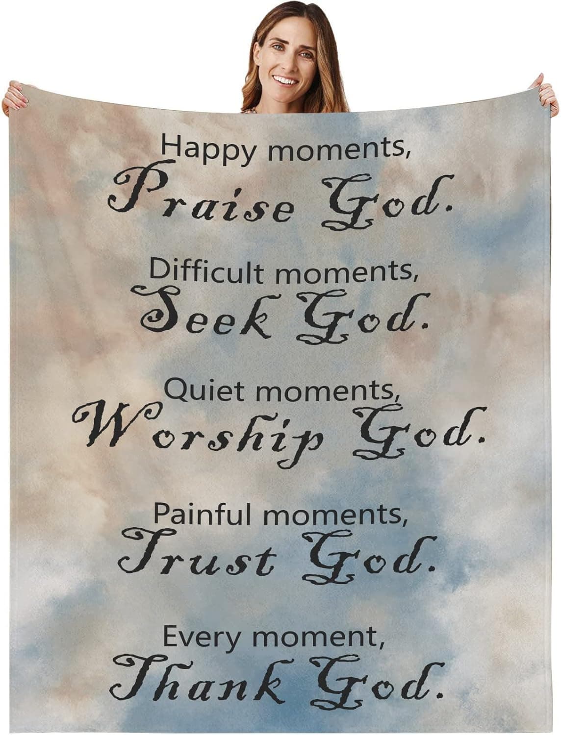 PEARDEN Christian Gifts for Women Men Religious Gifts Blanket, Inspirational Gifts for Women, Bible Verse Blanket, Christian Gifts Soft Throw Blankets 55 x71 Inches