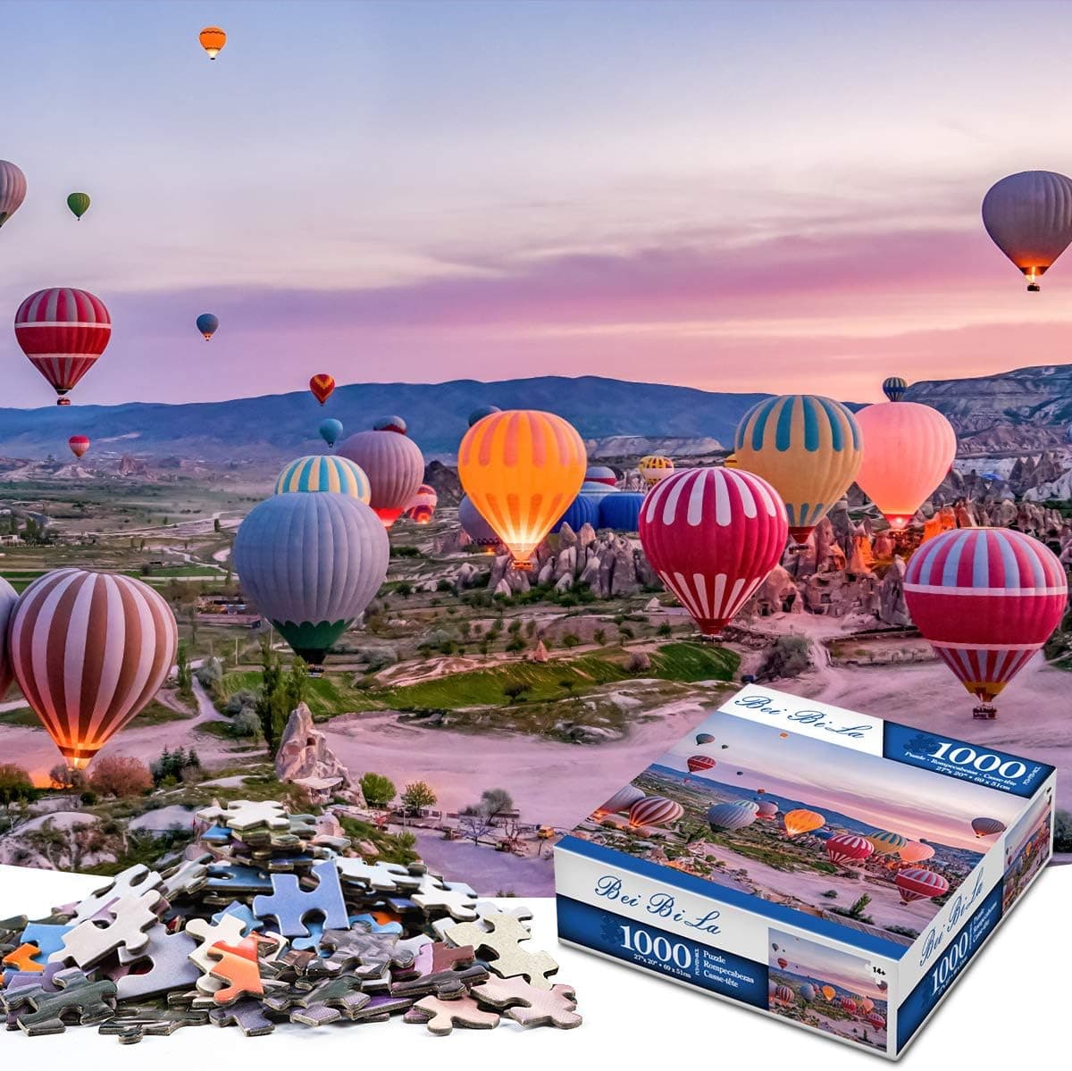 Jigsaw Puzzle 1000 Piece for Adults - 1000 Piece Puzzle Illustrated Art Puzzle - Intellectual Games for Adults and Family Teens,27'' x 20'' (Turkey Hot Air Balloon)