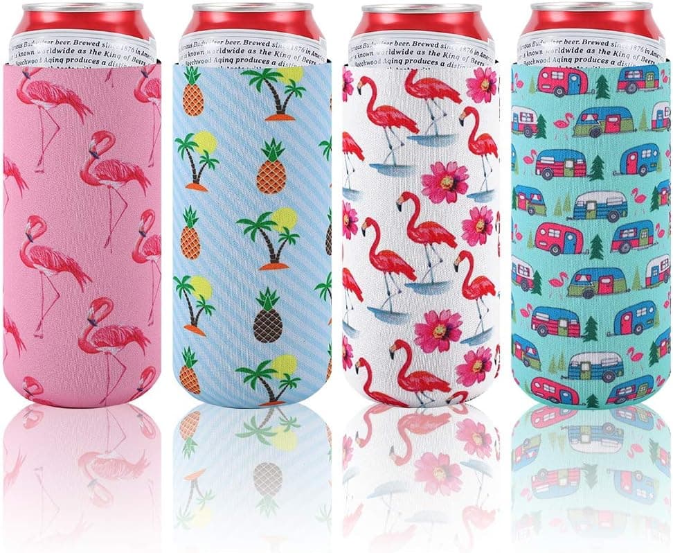 Slim Can Cooler for 16oz Cans or 12oz Bottles, Accmor Skinny Can Sleeves Insulated Beer Can Coozy Holder for Red Bull, White Claw, Michelob Ultra, Truly, Spiked Seltzer, Iced Coffee
