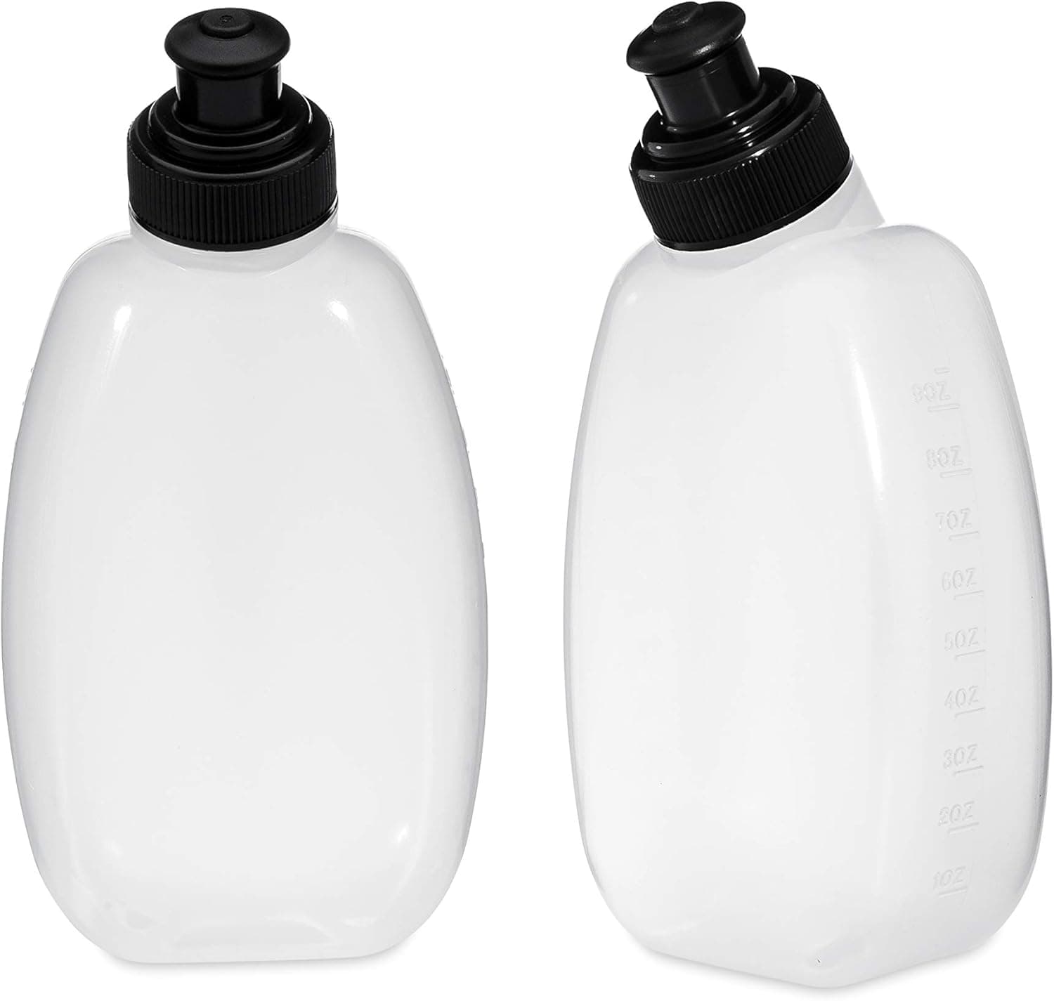 Running Belt Water Bottles, 2-Pack of 10 OZ Bottles, Fits Running Hydration Belt, Pull-top Plastic Water Bottles, Also Practical for Lunchboxes or Backpacks