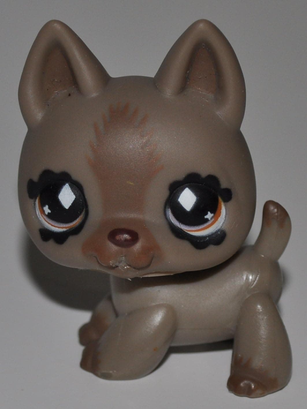 German Shephard #491 (Tan, Brown Stripe) - Littlest Pet Shop (Retired) Collector Toy - LPS Collectible Replacement Figure - Loose (OOP Out of Package & Print)