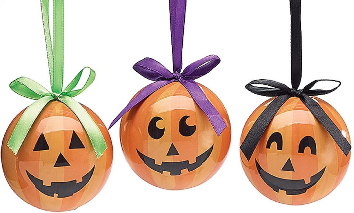 Jack O Lantern Pumpkin Halloween Ornaments Set of 6