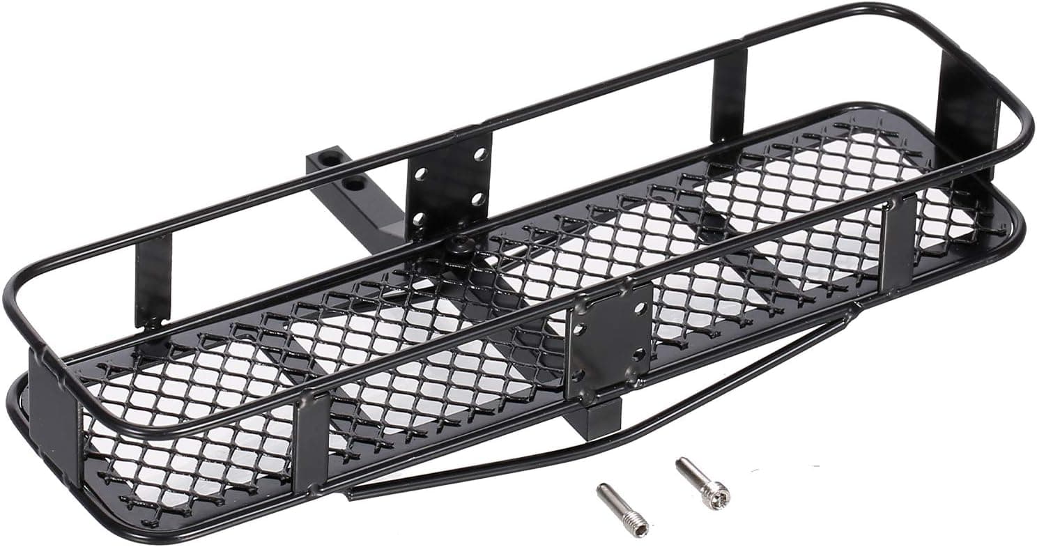 GoolRC RC Car Back Hitch Cargo Carrier Luggage Basket Capacity Basket Trailer Compatible with Hsp Redcat Traxxas Tamiya Hpi Rc4wd Axial 1/10 RC Crawler Car