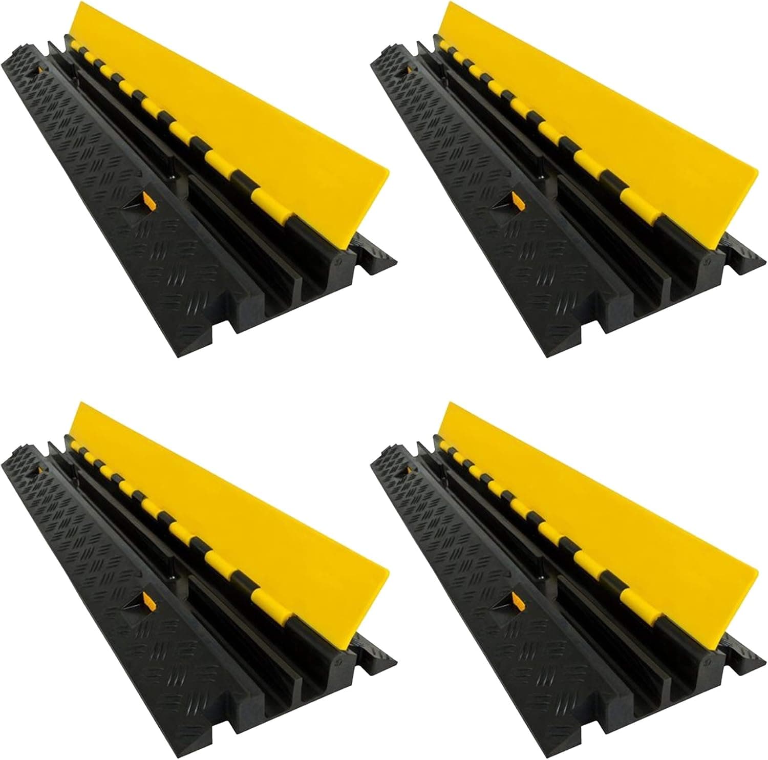 Electriduct Extreme Rubber Cable Protectors - RPS, Dual Channel Cable Protector, 4 Pack