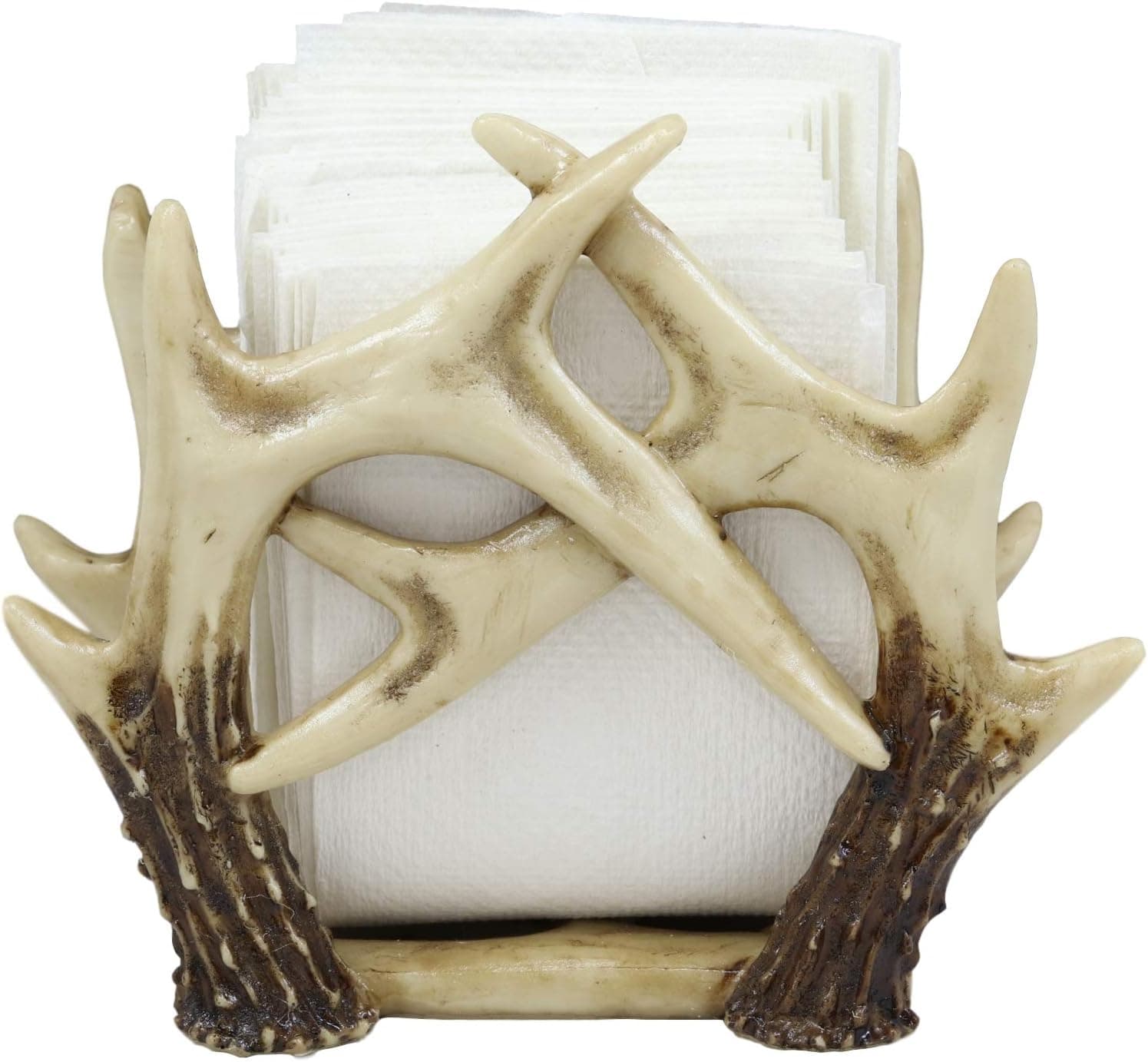Ebros Wildlife Rustic Buck Elk Deer Stag Entwined Antlers Kitchen Paper Napkin Holder Figurine 6.5" Wide Rustic Cabin Lodge Country Dining Table Counter Top Decorative Statue