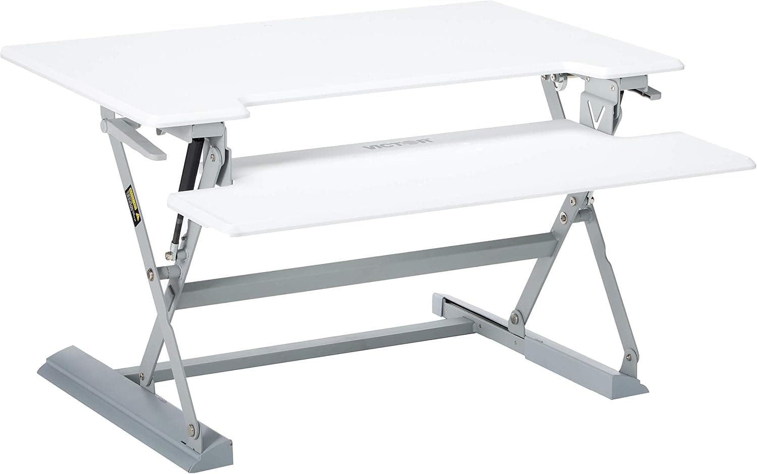 Victor DCX760W Height Adjustable Sit Stand Desk with Large Desk Surface, Makes The Ideal Heavy Duty Standing Desk for Any Professional, Home or Industrial Setting White