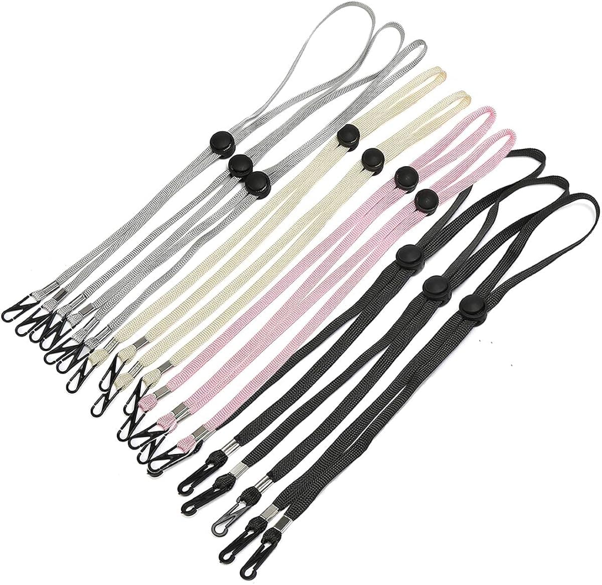 Face Mask Lanyard Adjustable Length Lanyard Face Cover Holder Lanyard for Women Vaccination Card Protector Lanyard Comfortable Neck Necklace Lanyard Eyeglass Chain Eyewear Fixed Neck Lanyard 10 PCS