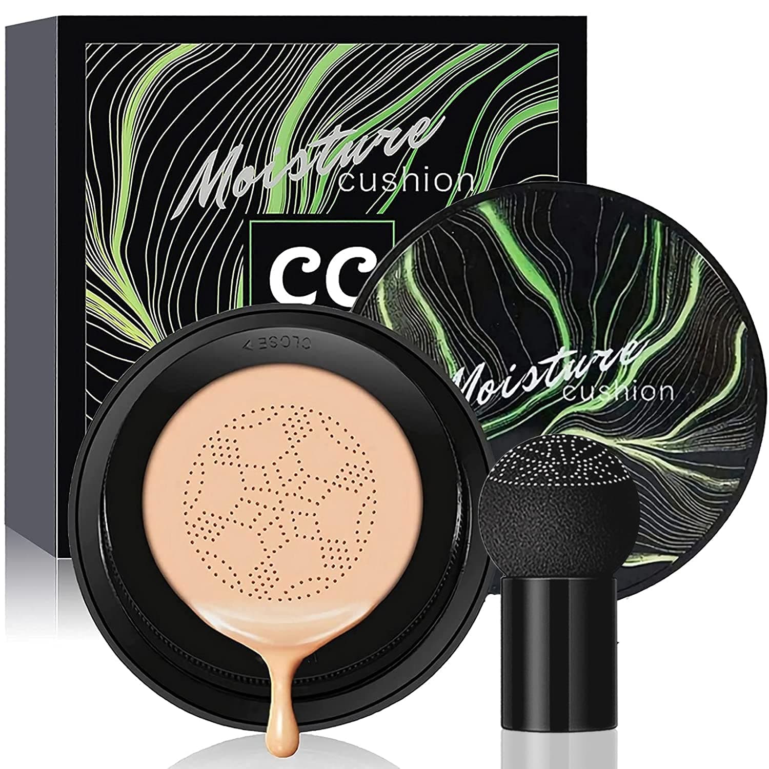 Rentonz Mushroom Head Air Cushion CC Cream Foundation, Moisturizing BB Cream, Bright Makeup Base, Long Lasting Matte Concealer, Cruelty-Free (Natural)