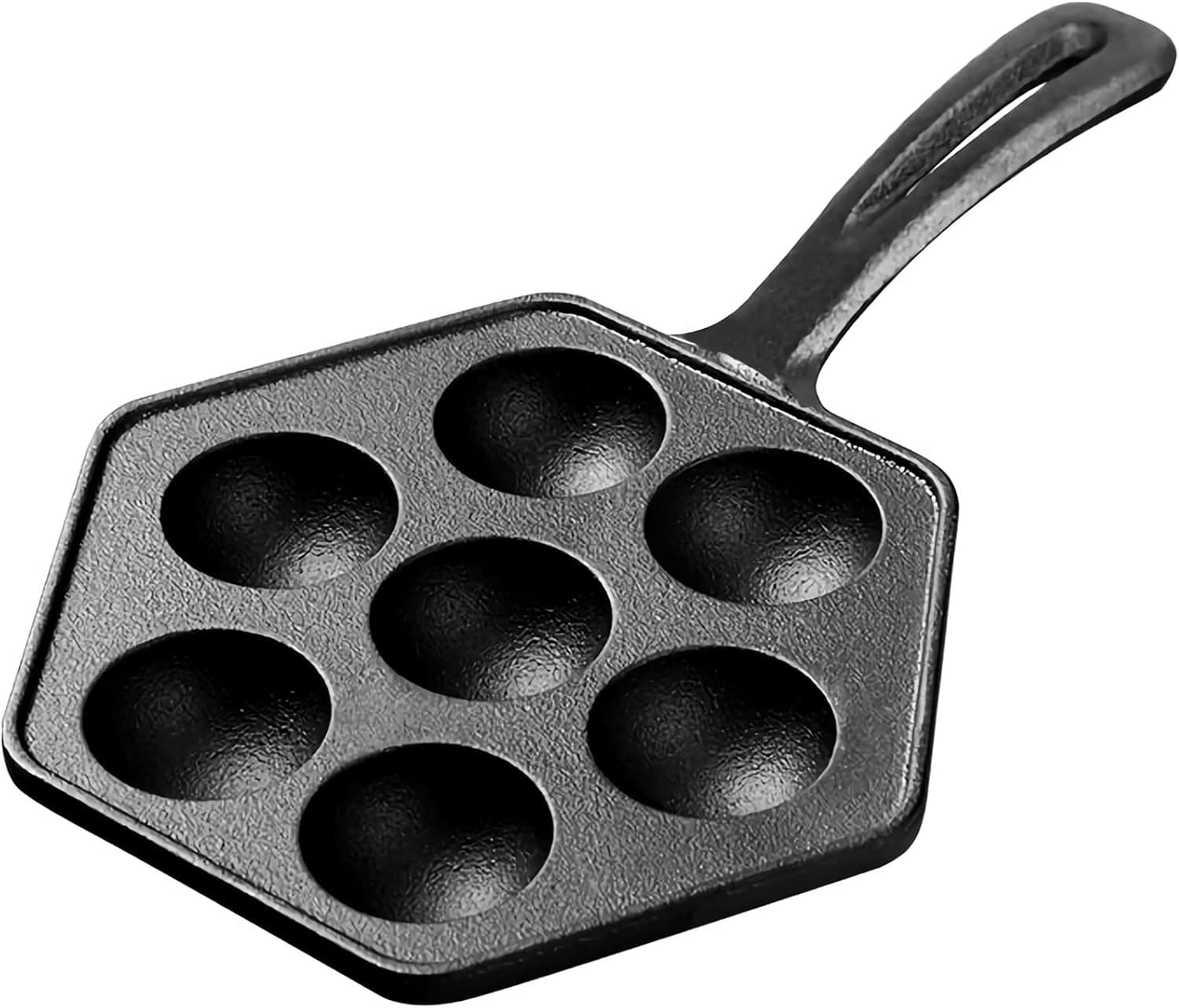WUWEOT Nonstick Aebleskiver Pan, Cast Iron Takoyaki Griddle Stuffed Pancake Maker for Making Munk, Pancake Balls, Poffertjes, Puffs, Takoyaki, Banh Khot, Thai Kanom Krok (Dark Gray)