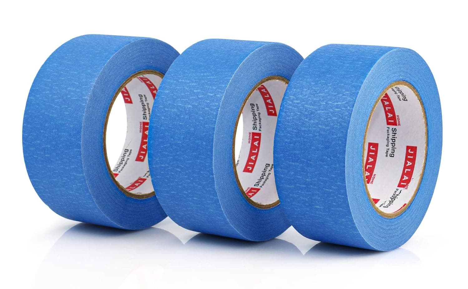 JIALAI HOME 3 Pack Blue Painters Tape 1.88 Inches x 60 Yards, Premium Crepe Paper Masking Tape for Painting, Crafts and DIY - Professional Grade Paint Tape, No Residue and Easy Removal