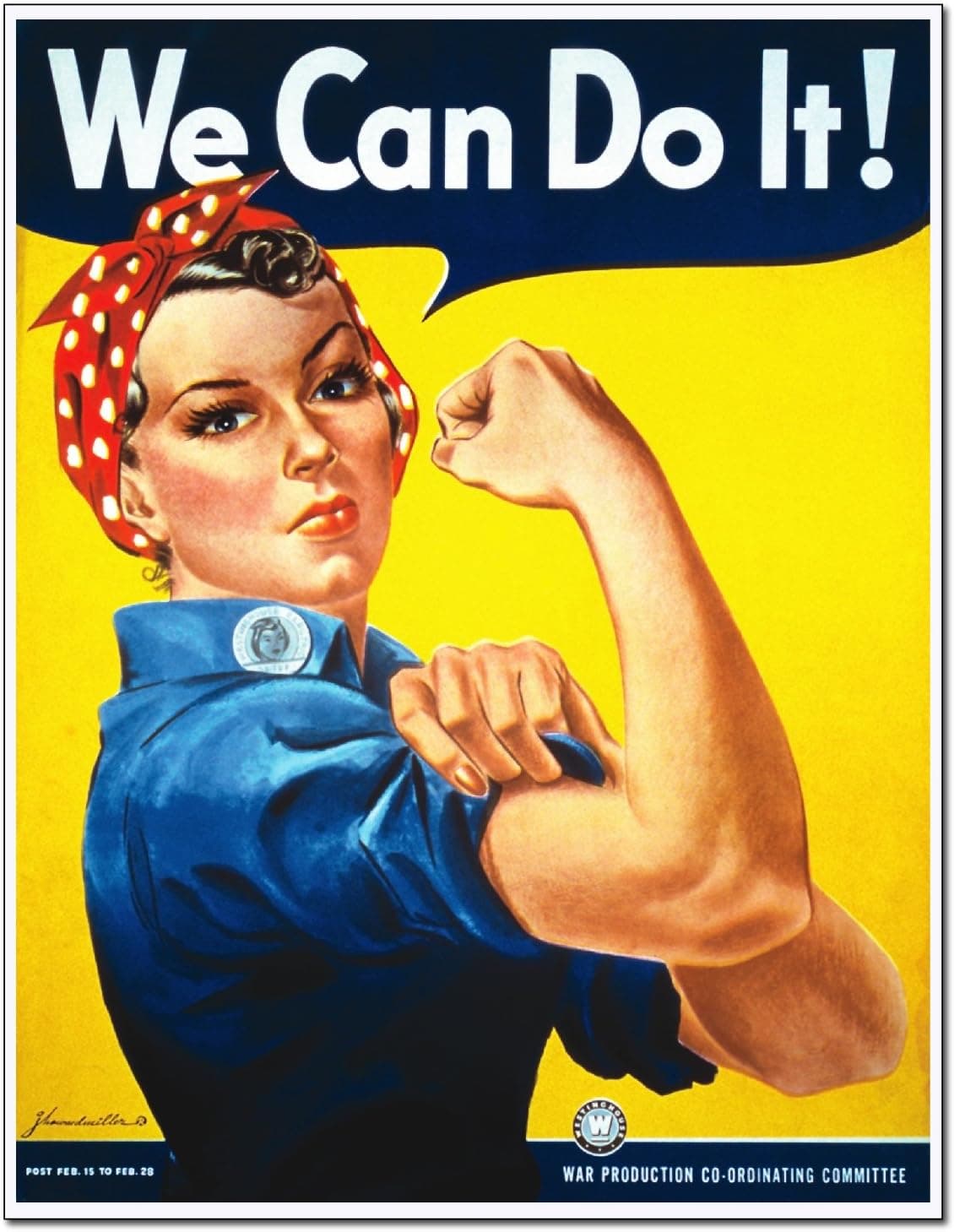 Rosie The Riveter Large Poster unframed Art Sign Print Home Decor Woman Persisted Feminist icon "Quote we can do it" 18x24