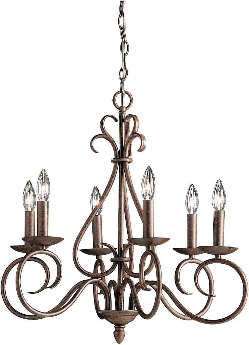 Kichler 1713TZ Norwich 6-Light Chandelier, Tannery Bronze