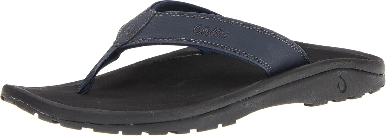 OluKai Men's Ohana Navy/Black Sandal 14 D - Medium