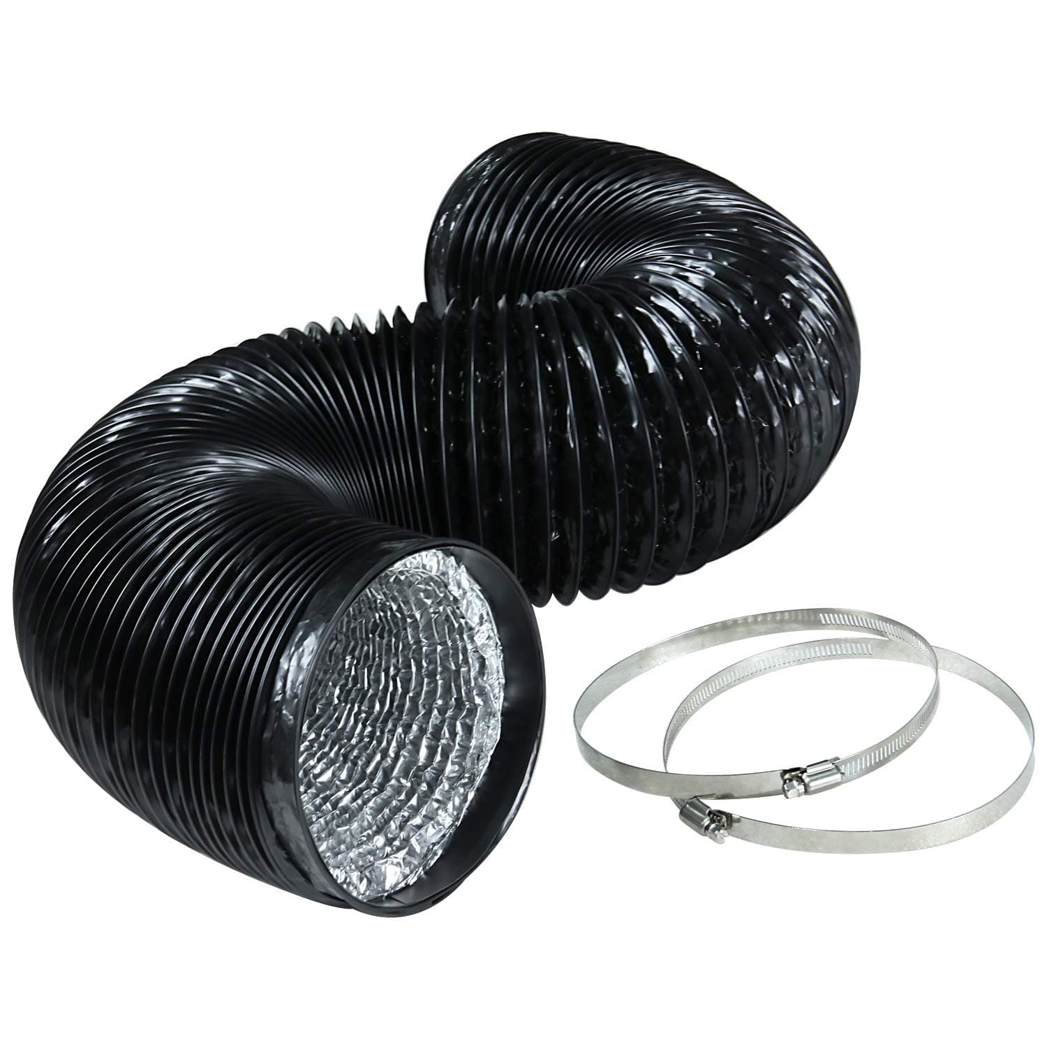 iPower 6 Inch 8 Feet Flexible Aluminum Ducting for Heating Cooling Ventilation and Exhaust, Easy to Connect