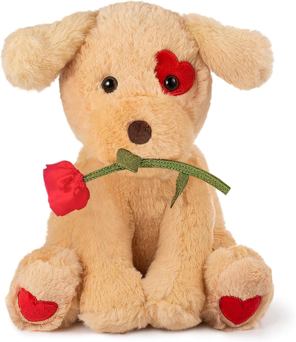 GSUIVER 10" Valentine's Day Valentines Gift for Children Kids, Girlfriend, Boyfriend, Plush Stuffed Animal (Little Puppy)