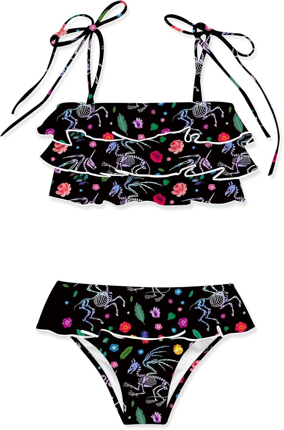 UNICOMIDEA Girls Bikini Fashion Swimsuit for Little Girls Beach Swimwear Flounce Summer Bikini for 5-12 Years