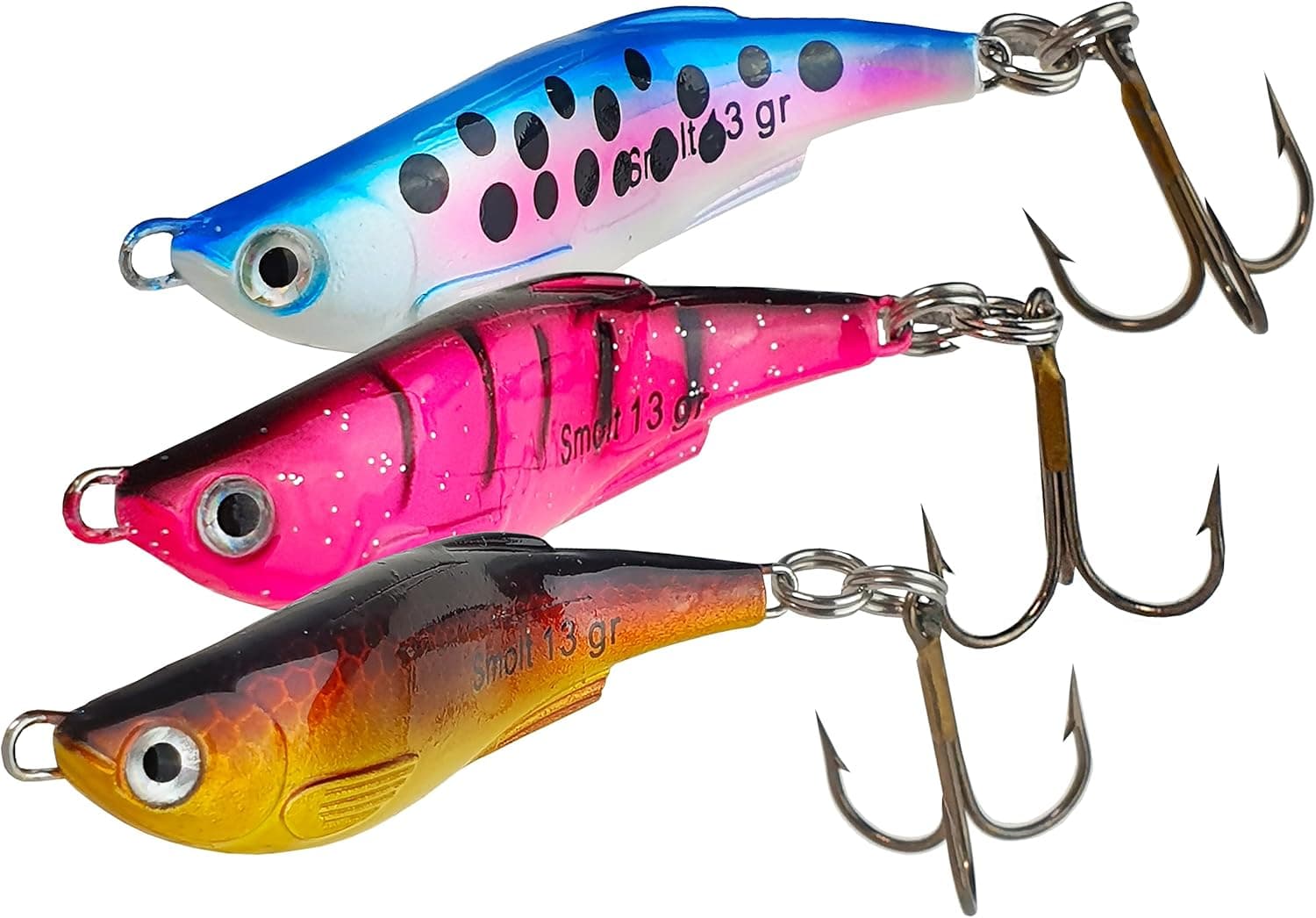 MIEKO Trout and Bass Fishing Lures Spoons kit (Pack of 3) Swimbait for Freshwater and Saltwater