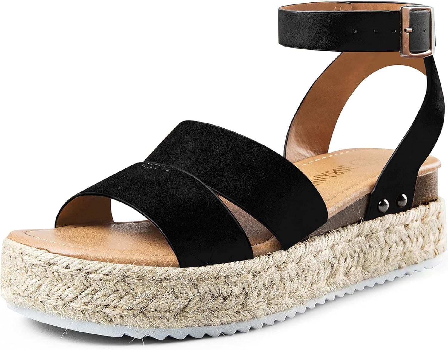COASIS Women's Open Toe Platform Espadrilles Wedge Sandals with Ankle Strap Summer Casual Sandals