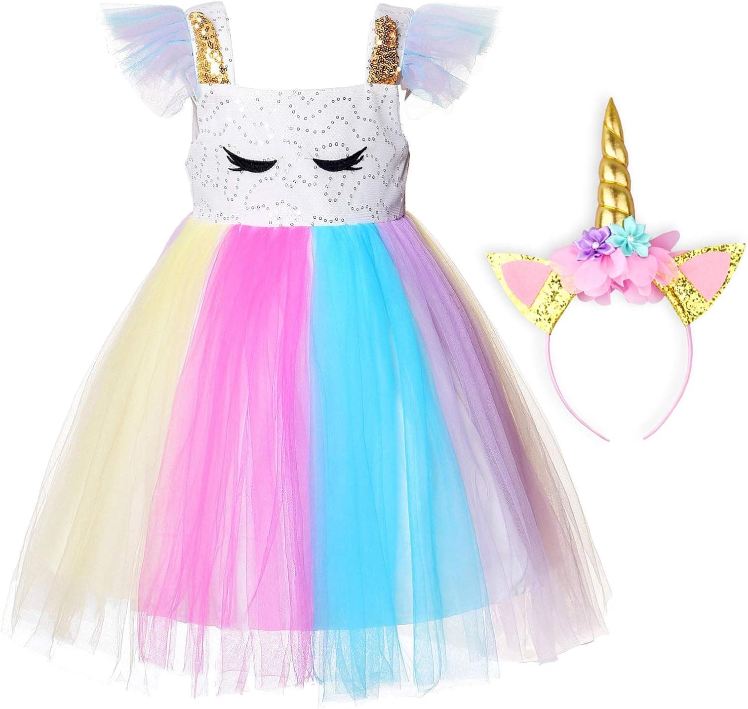 JerrisApparel Girl Unicorn Costume Unicorn Birthday Party Wedding Tutu Dress