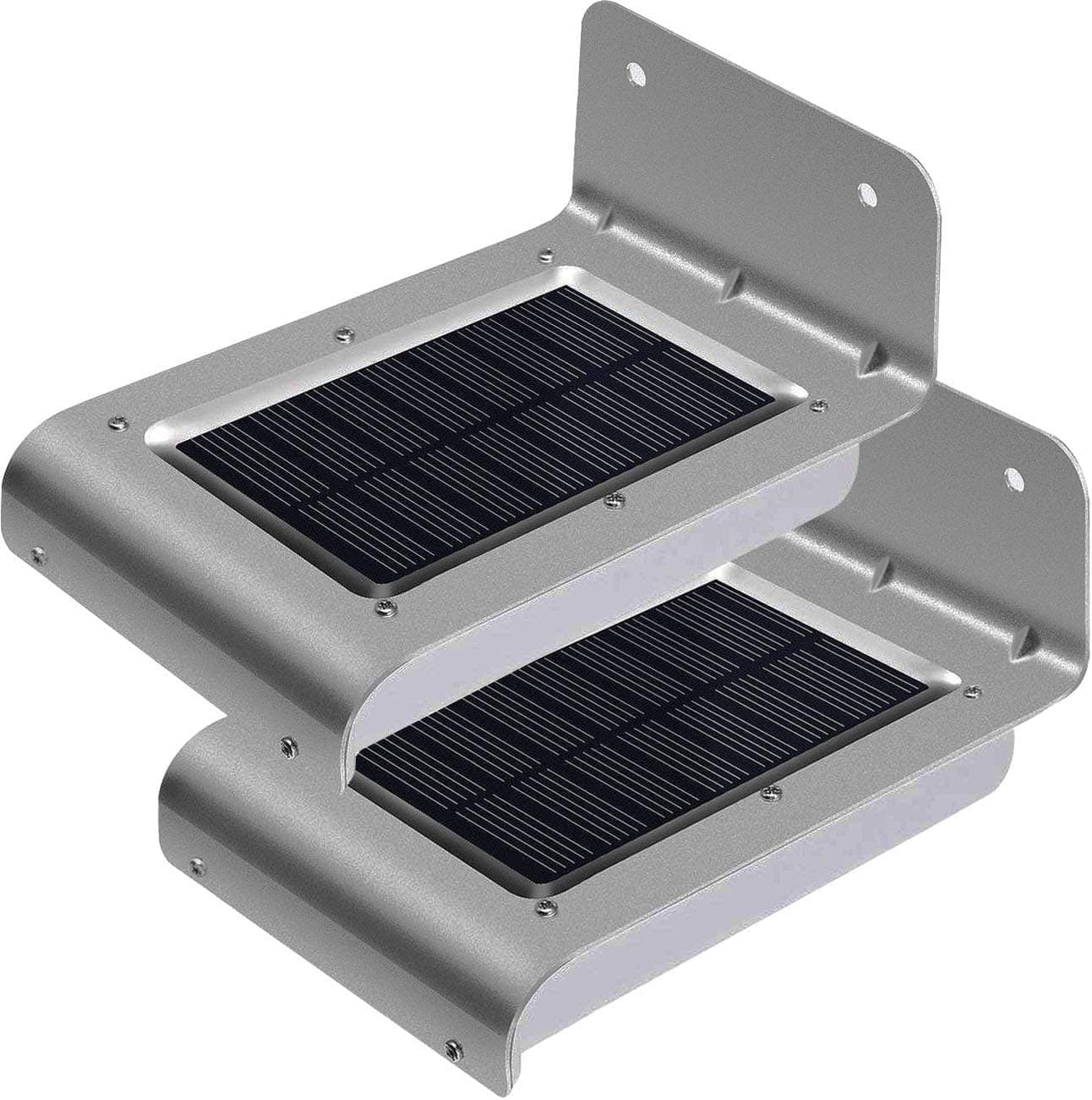2 Pack 3 Mode Solar Powered Motion Sensor Security Light. Aluminium LED.