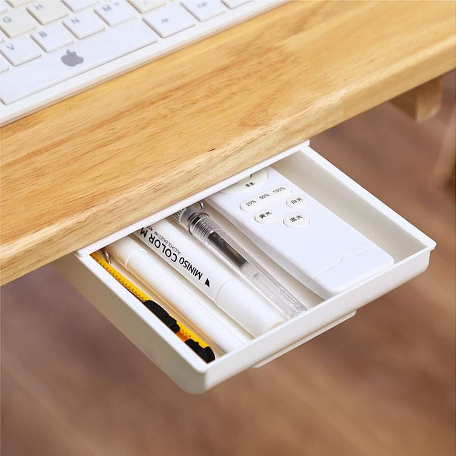 2Pcs Storage Drawers Under The Table, self-Adhesive/Screw Fixation, Stationery, kitchenware, Office Supplies (big)