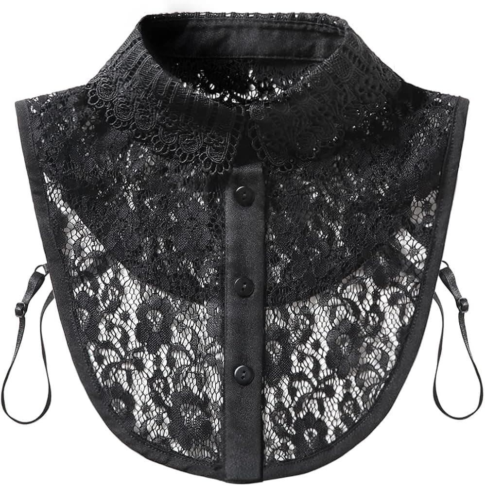 Shinywear Fake Collar Lace Detachable Dickey Collar Blouse Half Shirts Faux False Collar
