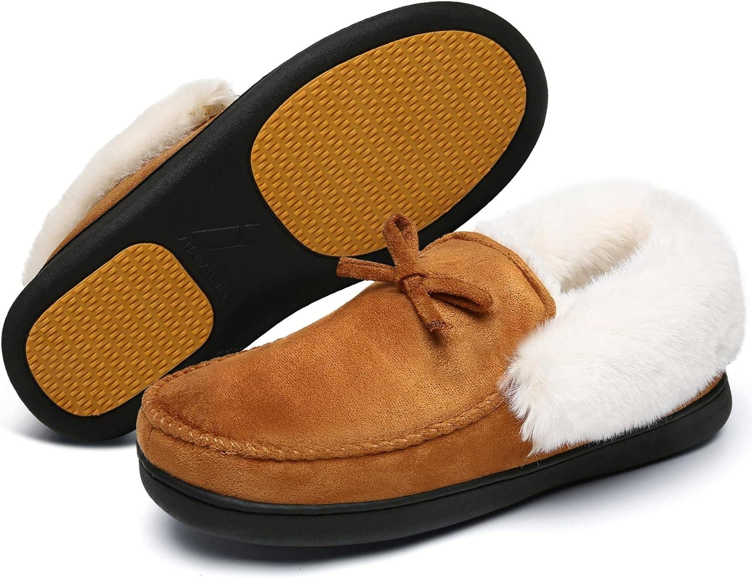 Mishansha Men's Women's Slippers Warm Memory Foam Winter House Shoes Indoor Outdoor Warm Home Shoes Soft Non-Slip