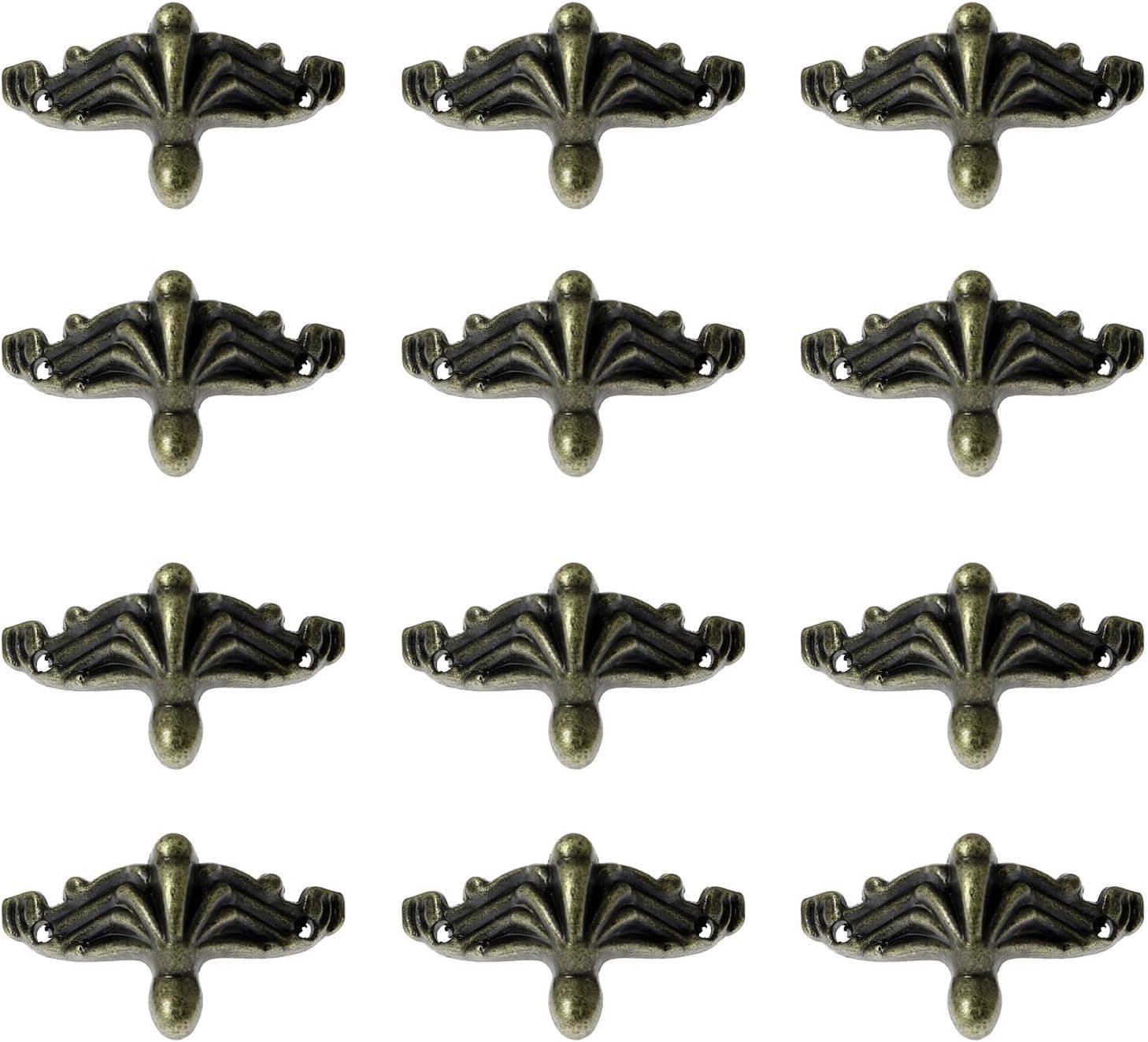 DZS ELEC 12pcs Box Legs 36x19mm Antique Bronze Wooden Box Jewelry Storage Box Foot Corner Protector Decoration