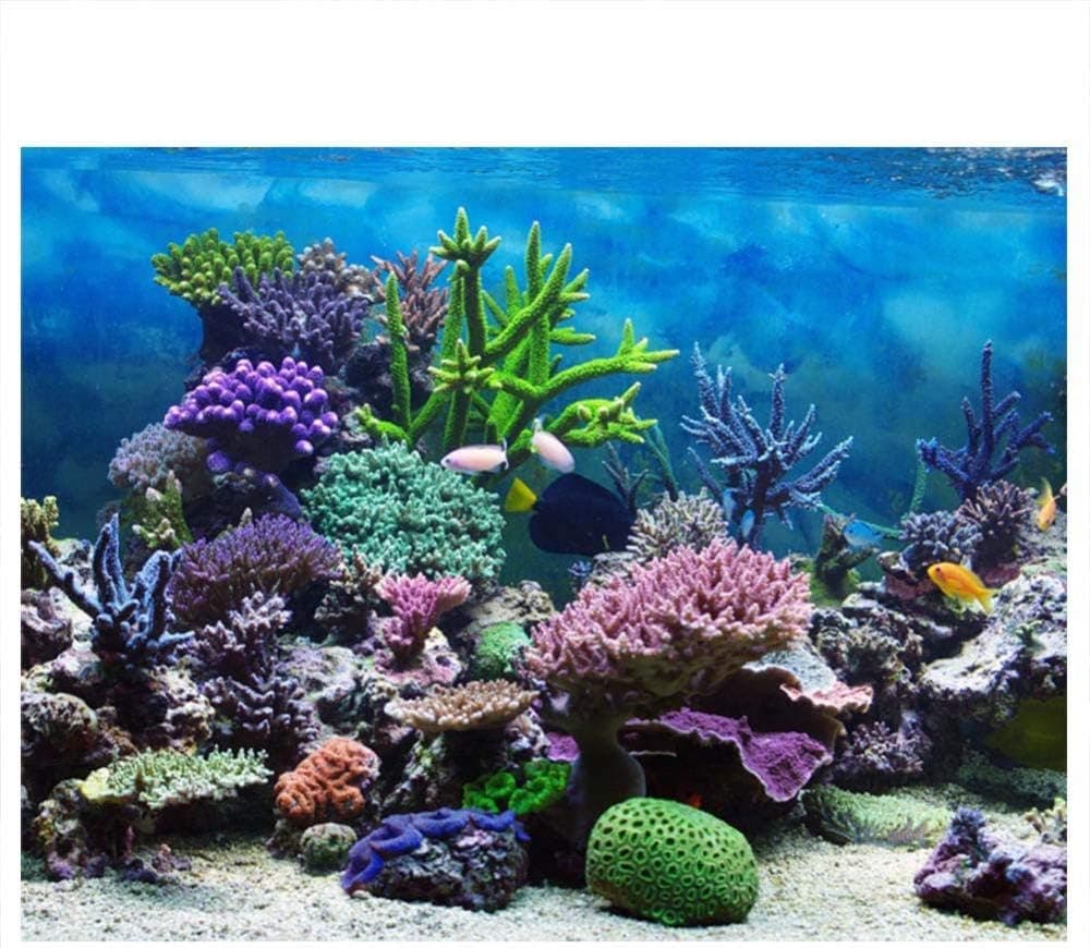 TOPINCN PVC Adhesive Undersea Backdrop, Aquarium Corals Photography Background Fish Tank Poster(122 * 61cm)