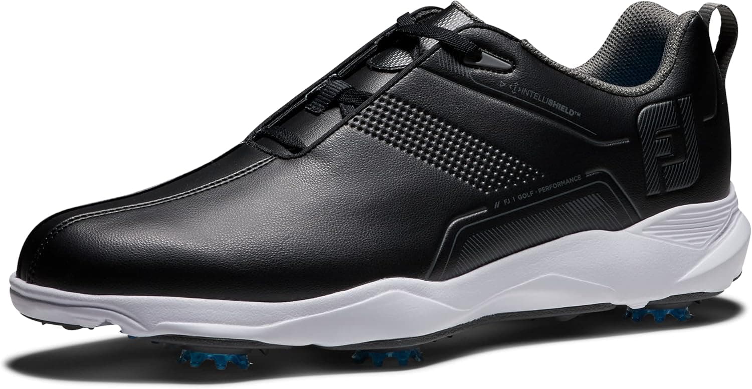 FootJoy Men's Ecomfort Golf Shoe, Black/Black, 7.5 Wide