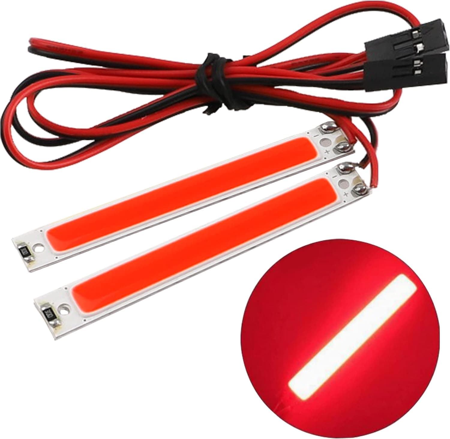 2PCS HIRCQOO 1/10 RC Car LED Chassis Lights Compatible with Traxxas TRX-4 TRX-6 Axial SCX10 II 90046 RC4WD D90 D110 1/10 RC Crawler Car Truck (Red,60x8mm)