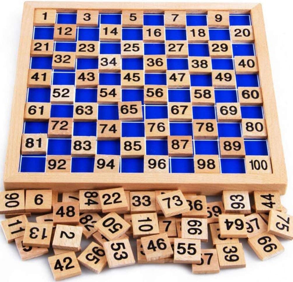 Wooden Toys Hundred Board Montessori 1-100 Consecutive Numbers Early Childhood Toys Digital Board for Kids