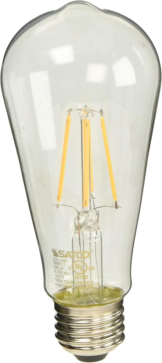 Satco S8611 Medium Bulb in Light Finish, 5.50 inches, Base, Clear