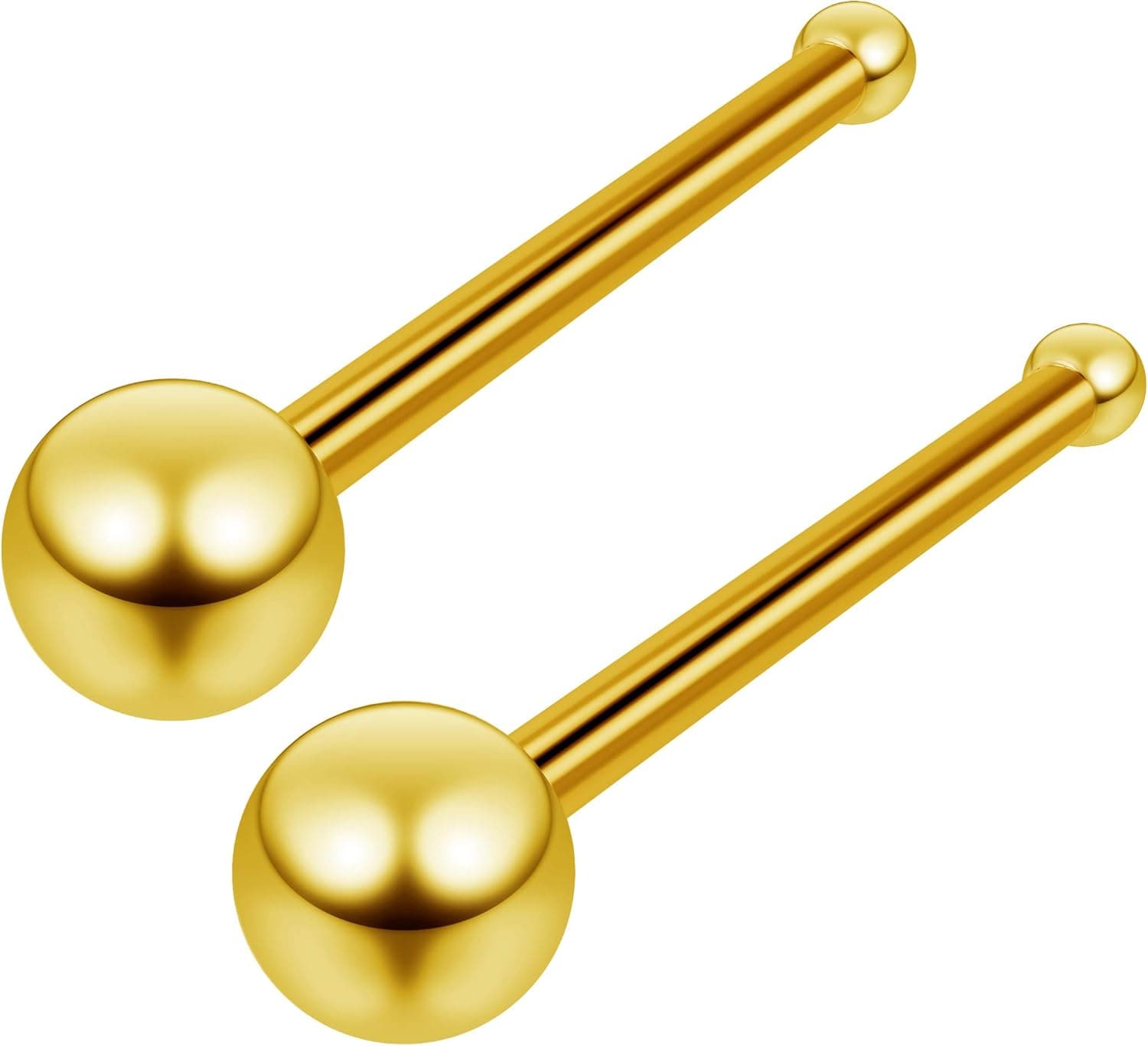 Evonix 2pc 20g Nose Bone Studs Anodized Surgical Stainless Steel Straight Nostril Bar Cute Piercing Jewelry