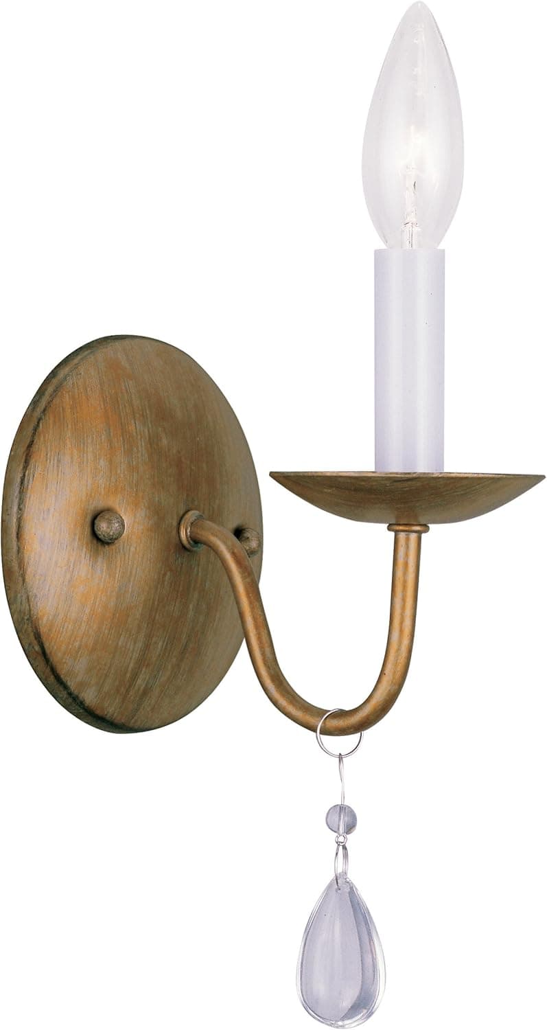 Livex Lighting 4841-48 Mercer 1-Light Wall Sconce, Antique Gold Leaf