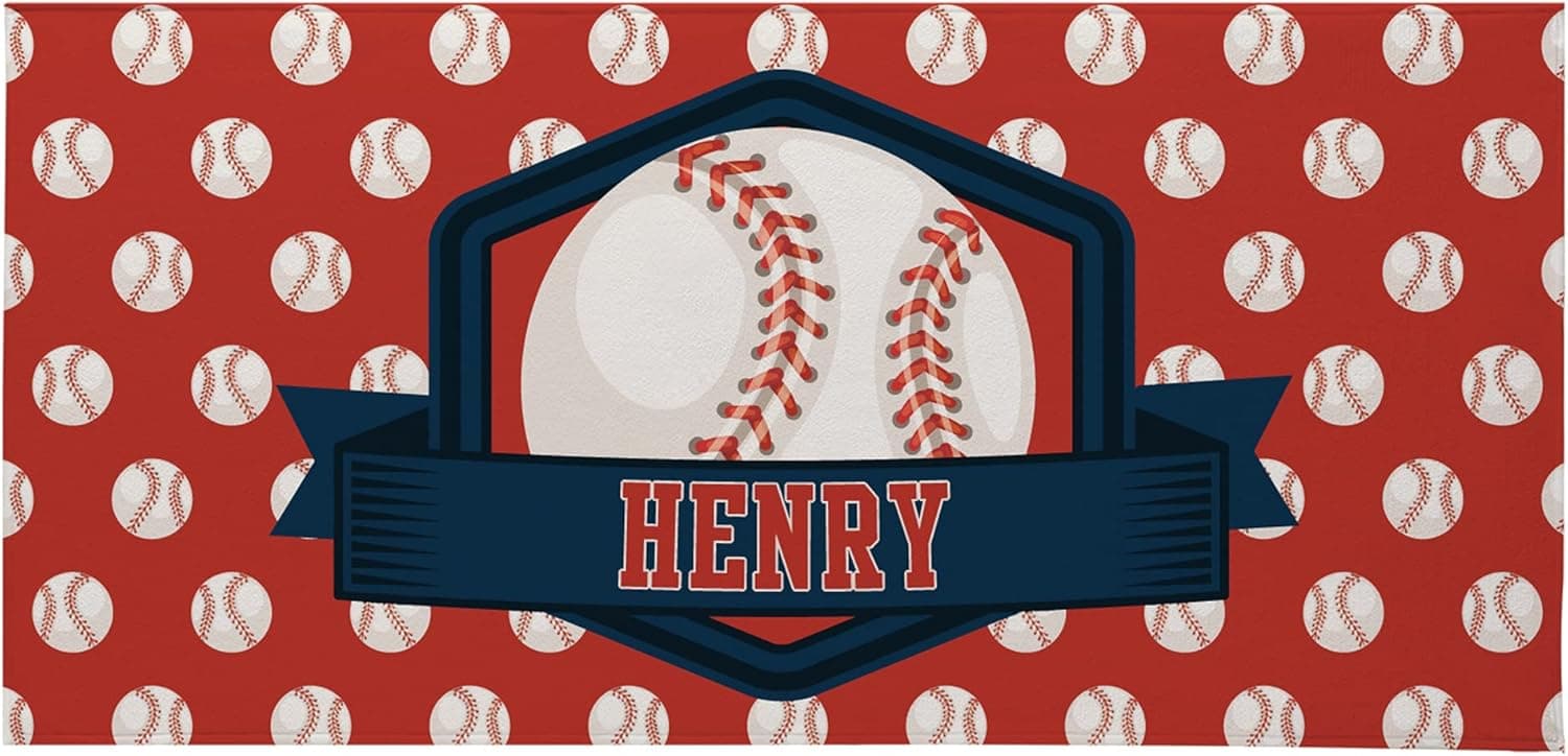 Let's Make Memories Personalized Beach Towel - Sports Fan - Customized Towel - for Spring Break & Summer Fun – Baseball Design - 30”W x 60”L