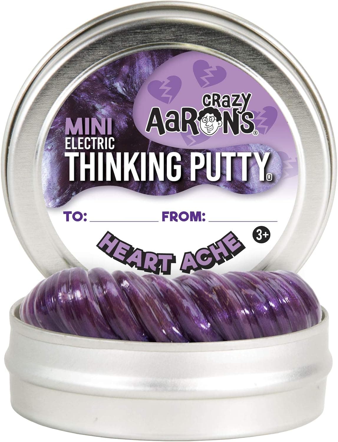 Crazy Aaron's Thinking Putty - Hearth Ache Electric 2" Tin - Valentine's Day 2019