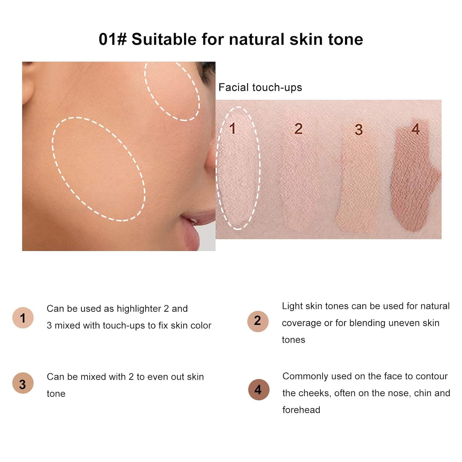 Ownest 4 Colors Contour Concealer Palette,Concealer Cream Foundation Contouring Base Palette Moisturizing Contour Face Cream Highlighter Concealer Palette,with Brush-Set A