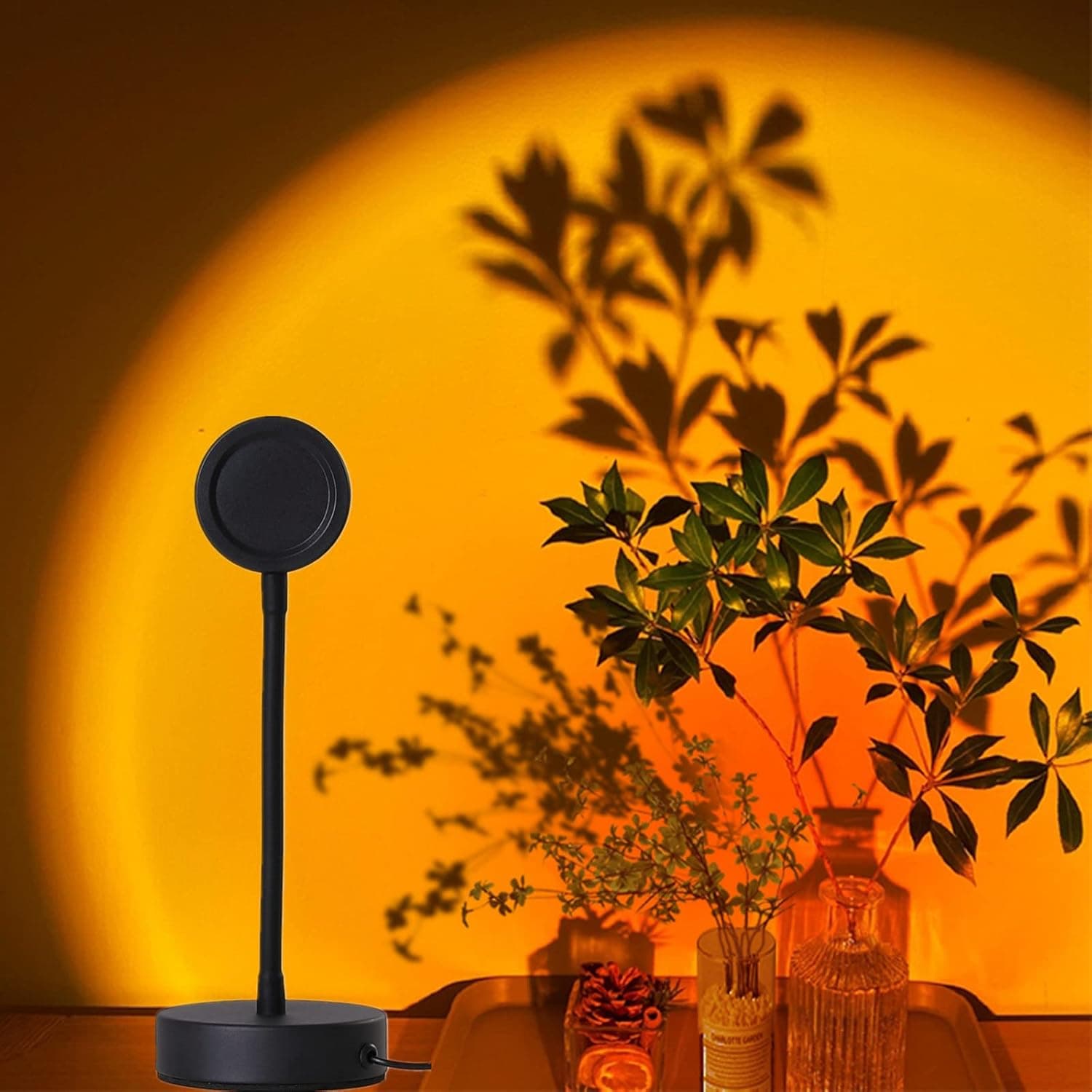 XINJI Sunset Lamp Projector Rainbow Projection Lamp Romantic Led Sunset Projection Light for Party Photo Vlog Background Bedroom