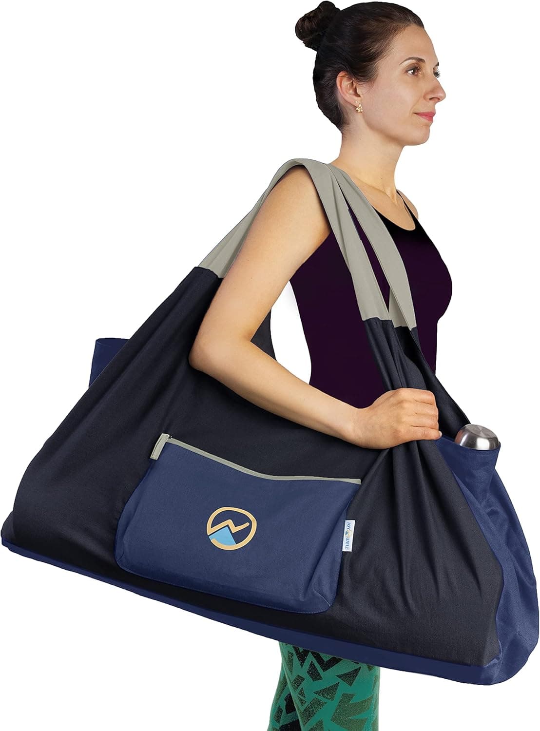 JoYnWell Large Yoga Mat Bag Carrier for Yoga Mats, Yoga Bolster, Yoga Block, Workout Stuff, Thick, 12 Oz Canvas Exercise Yoga Tote with Multi-Functional 4 Zipper Pocket