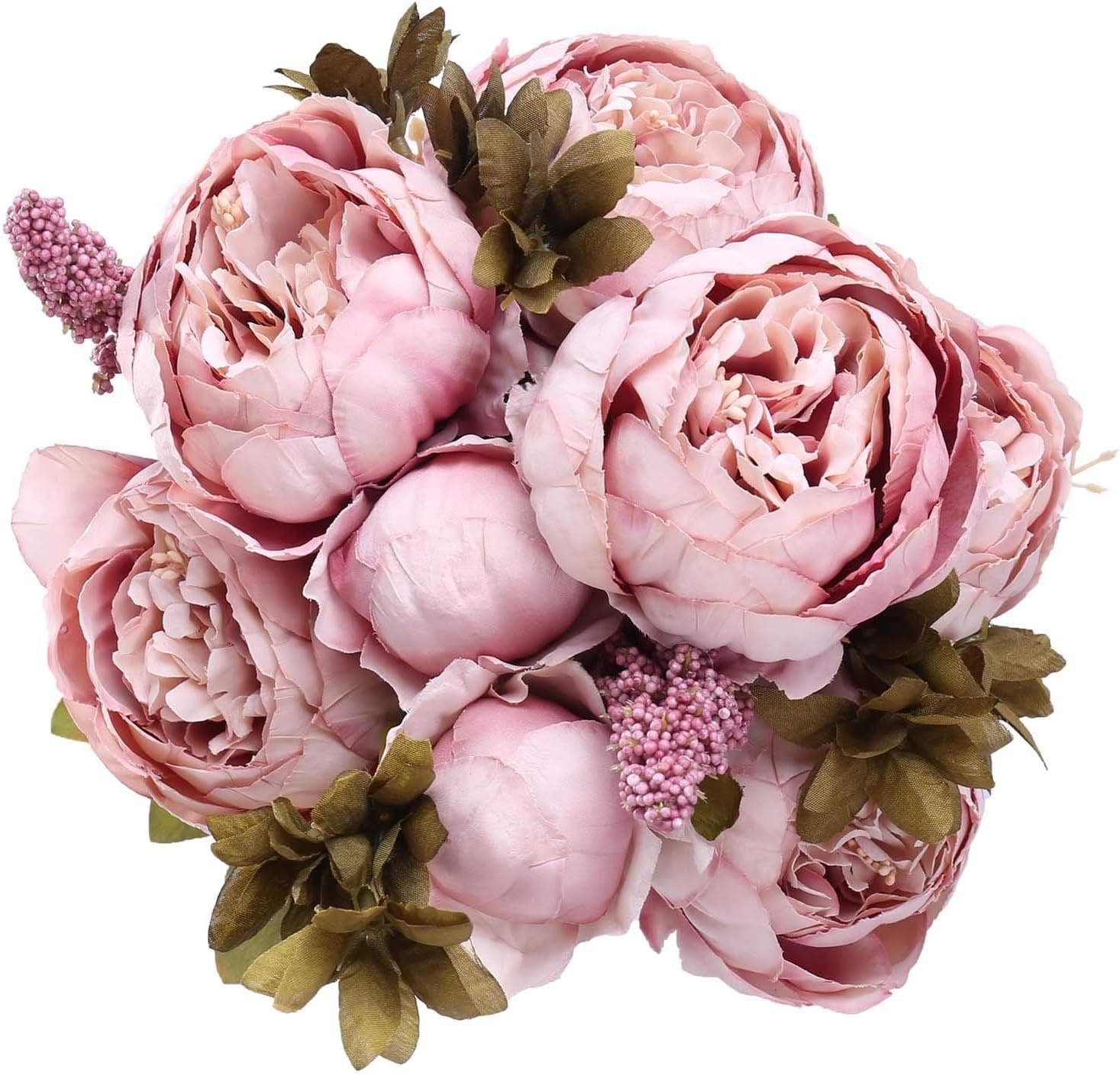StarLifey Super Soft Blooming Peony Home Wedding Decoration Flowers Artificial Bunch Handmade Bridal Bridesmaids Bouquet Gifts for Mom