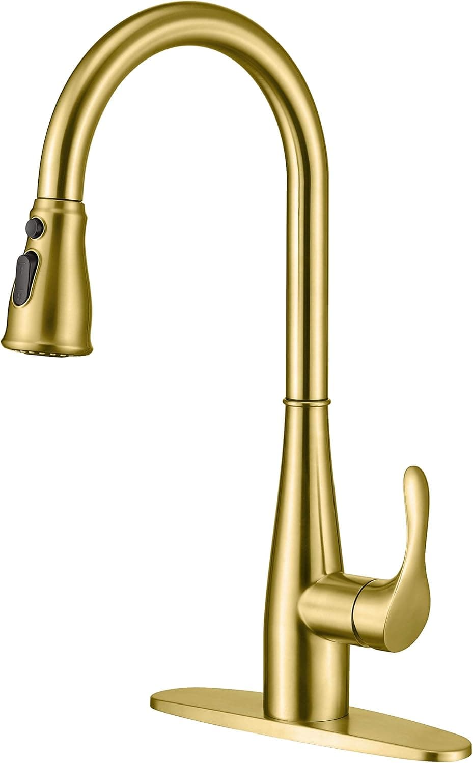 Kitchen Faucet with Pull Down Sprayer - Single Handle Kitchen Sink Faucet, GAGALIFE High Arc Pull Out Kitchen Sink Faucet Offers Efficient Cleaning for RV, Laundry, Bar (Gold Brushed)