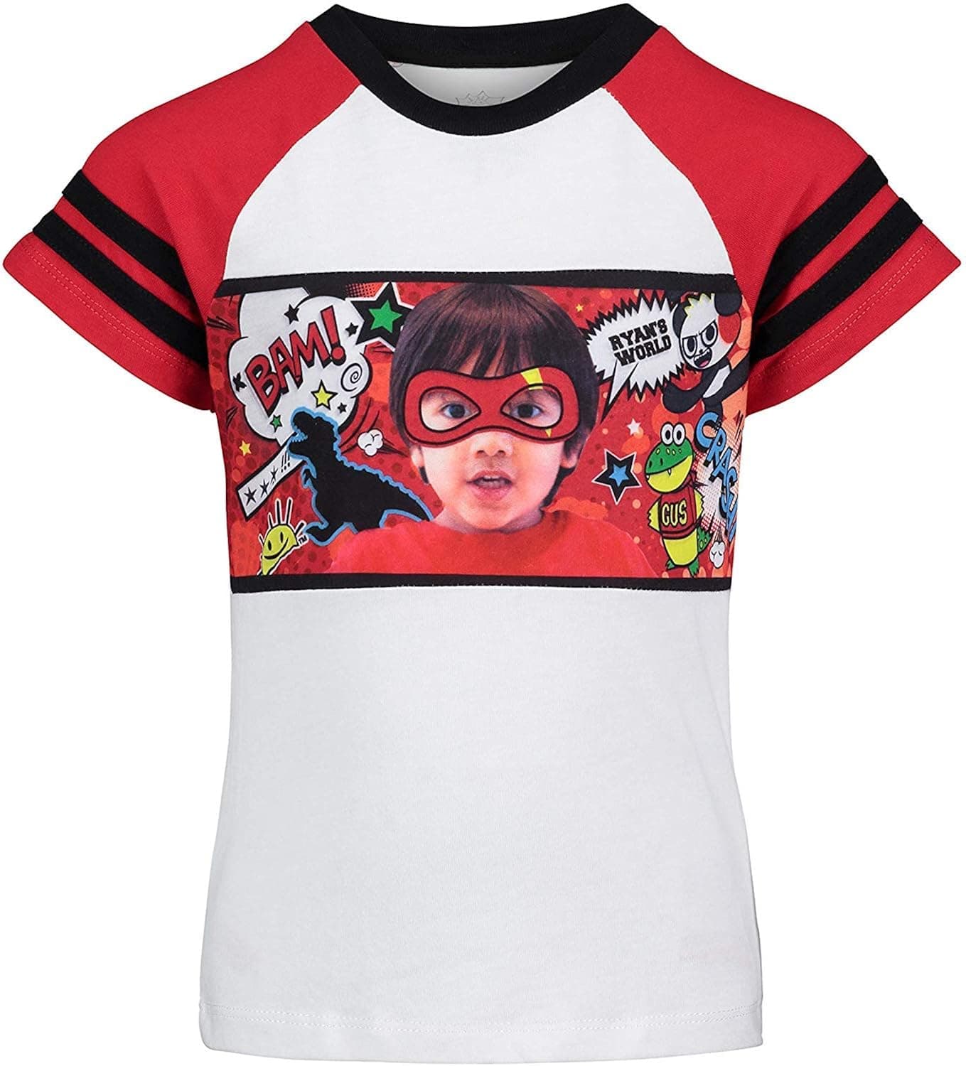 Ryans World Short Sleeve Graphic Tee Shirt Photo Real,Red White,6