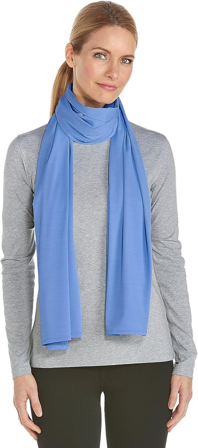 Coolibar UPF 50+ Women's Bhakti Sun Shawl - Sun Protective (One Size- Sport Blue)
