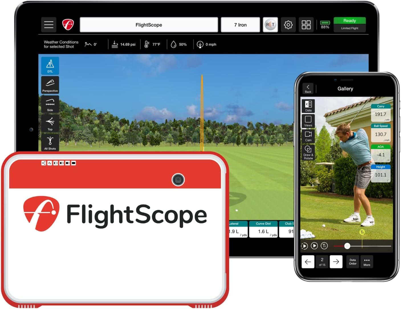 FlightScope Mevo+ - Portable Personal Launch Monitor and Simulator for Golf