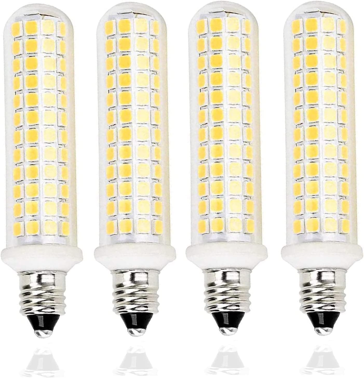 PIPIZHU E11 LED Light Bulb, 9w is Equivalent to 100w Halogen Bulb, E11 Candelabra Base 1100lm AC110V-120V E11 Led Bulb for Indoor Outdoor Decorative Lighting Warm White 3000k(4 Pack)
