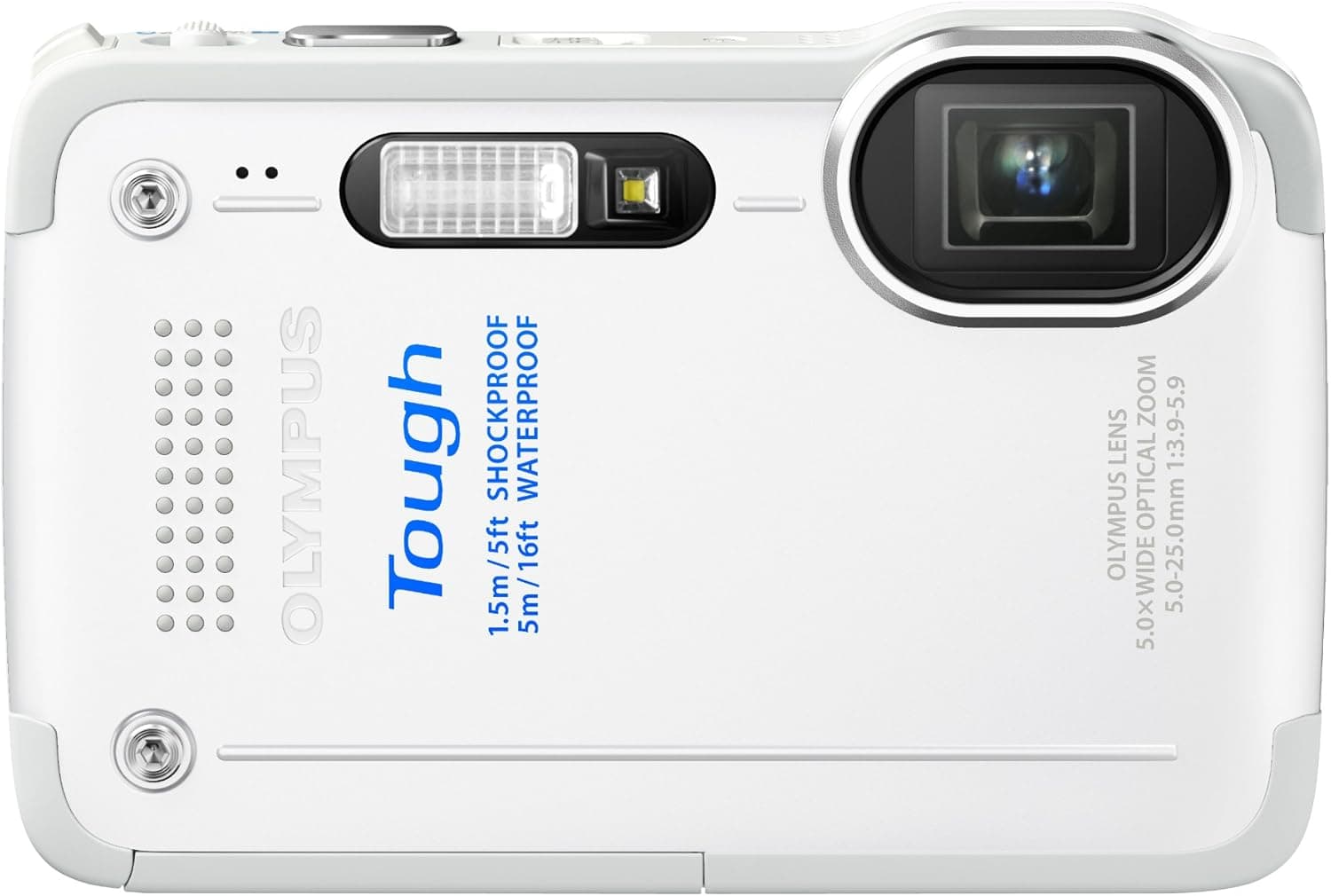 Olympus Stylus TG-630 iHS Digital Camera with 5x Optical Zoom and 3-Inch LCD (White) (Old Model)