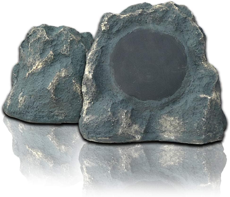 Outdoor Rock Speakers Grey Slate 8.0" - POP RoK by Sound Appeal (Pair)